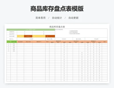 商品库存盘点表模版