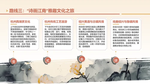 黄色国风非遗旅游路线策划PPT模板