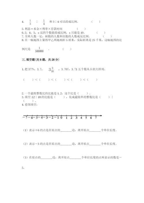 人教版六年级下册数学期末测试卷带答案（突破训练）.docx