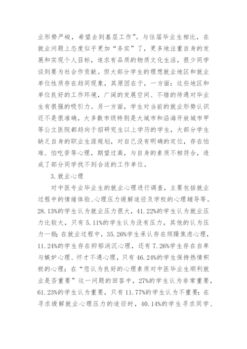 研究影响中医专业毕业生就业问题的因素论文.docx