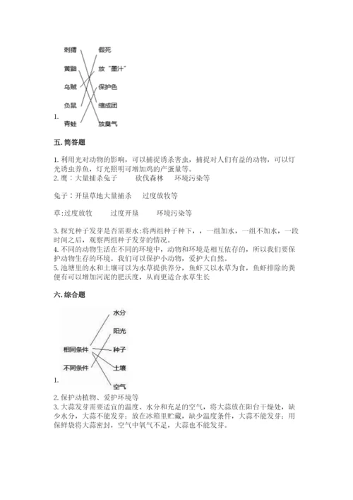 教科版五年级下册科学第一单元《生物与环境》测试卷含答案（培优）.docx