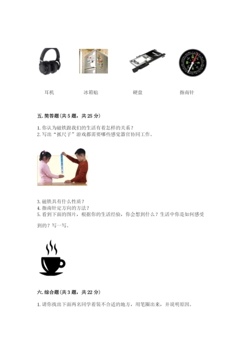 教科版二年级下册科学期末测试卷（word）.docx