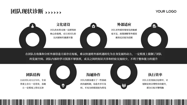 黑白插画风团队介绍PPT模板