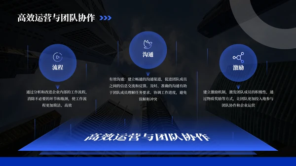 蓝黑商务风企业介绍PPT模板