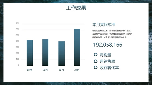实景高级现代海浪工作汇报PPT模板