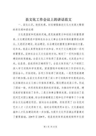 县文化工作会议上的讲话范文.docx