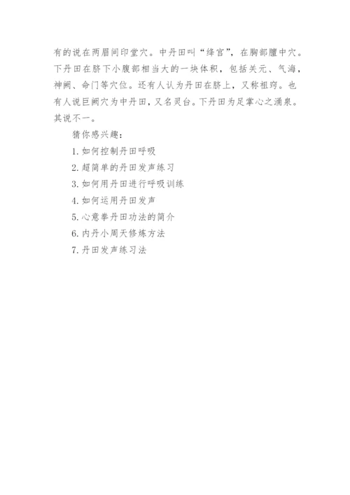 丹田的基本简介是什么.docx