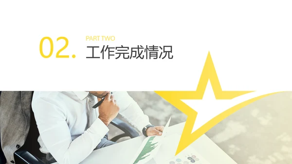 黄白色商务简约工作汇报PPT模板