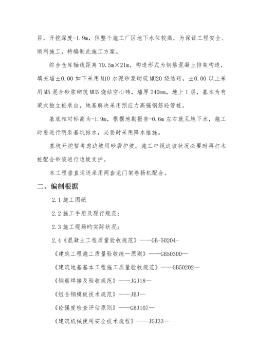 仓库土建综合施工专题方案.docx