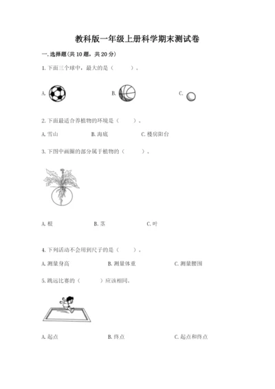 教科版一年级上册科学期末测试卷审定版.docx