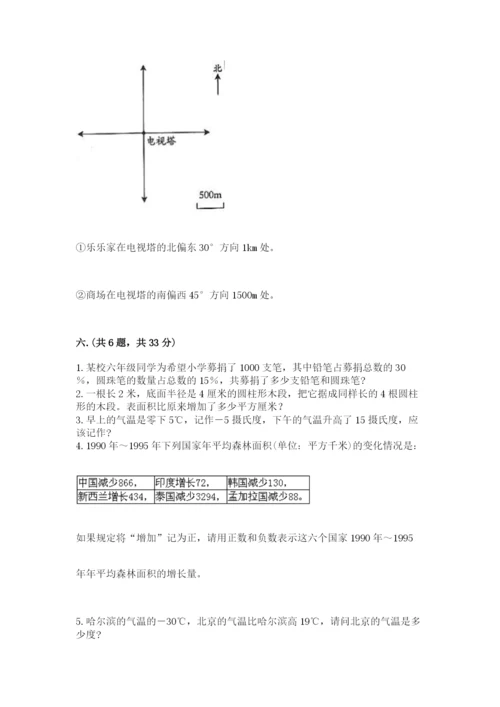 人教版数学小升初模拟试卷及参考答案【满分必刷】.docx