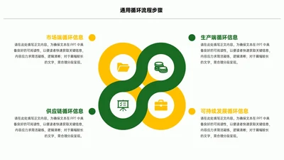 绿色简约风4项循环PPT单页