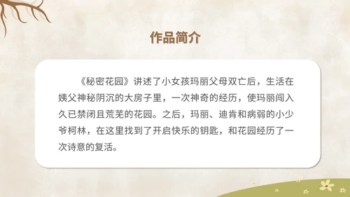 卡通《秘密花园》读书分享汇报PPT模板