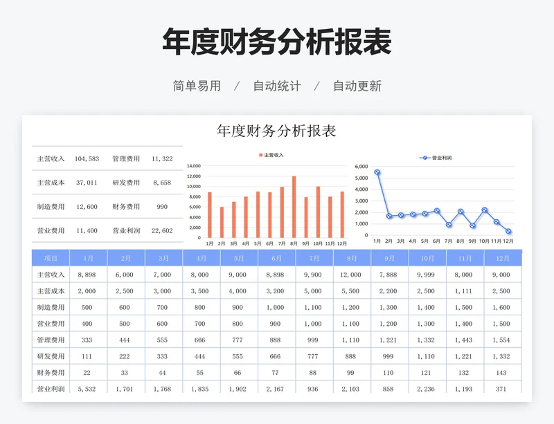 年度财务分析报表