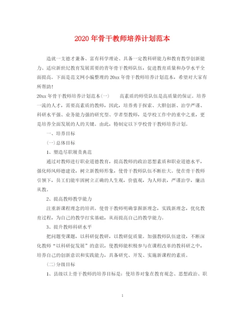 精编之年骨干教师培养计划范本.docx