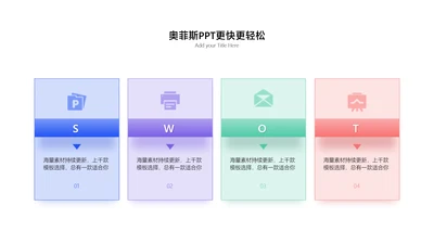 简约风SWOT分析并列关系4项PPT单页