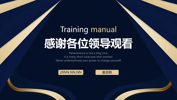 蓝金发射光状奢华PPT模板