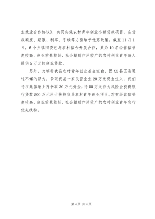 团省委调研工作汇报(青农部副部长黄俊调研).docx