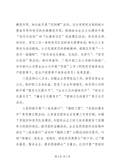 市国资委党委企业党建工作汇报.docx