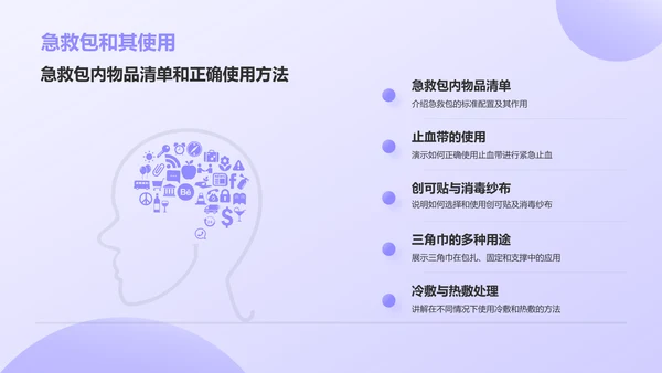 紫色3D风日常急救知识科普PPT模板