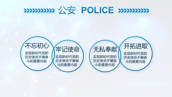 蓝色大气公安部警务督察局动态PPT模板