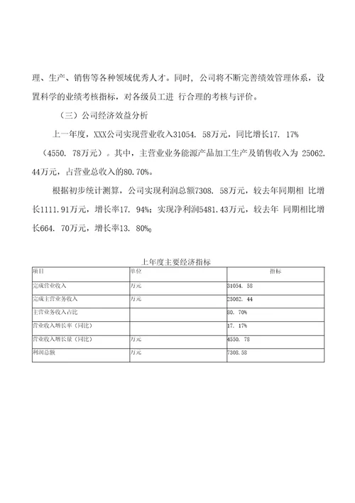 能源产品加工项目投资可行性报告参考模板