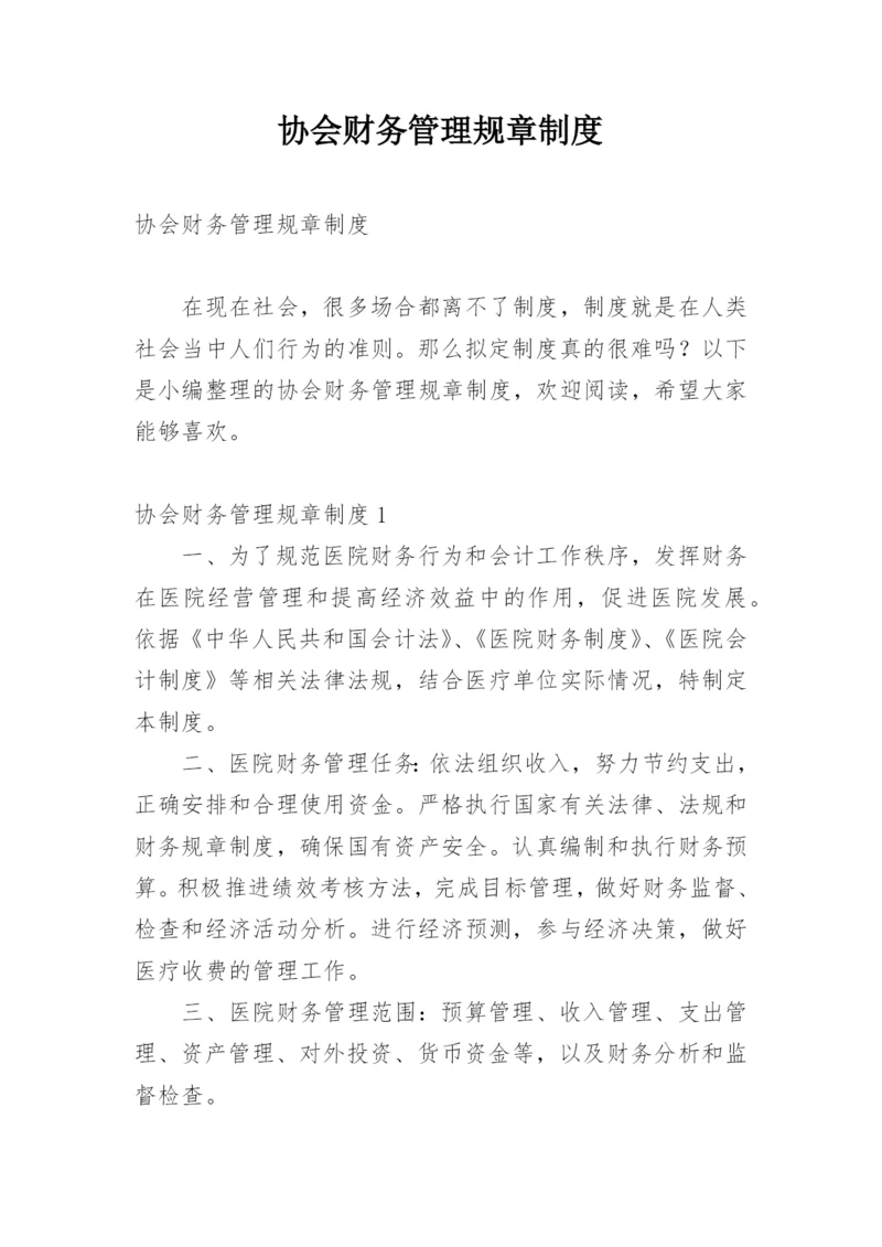 协会财务管理规章制度.docx