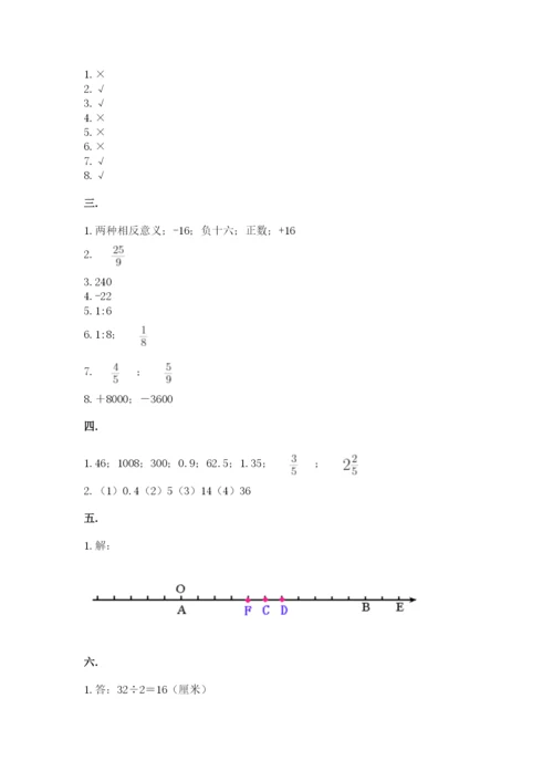 人教版六年级数学小升初试卷【真题汇编】.docx