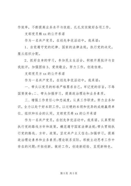 支部党员公开承诺书(20XX年).docx