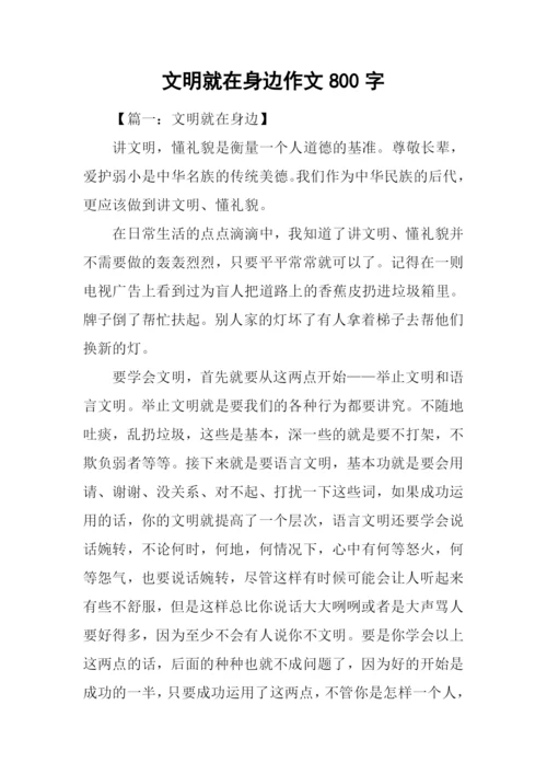 文明就在身边作文800字.docx