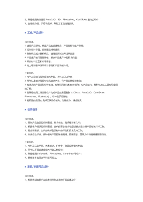 【美术、设计、创意、艺术、出版】职位说明书.docx