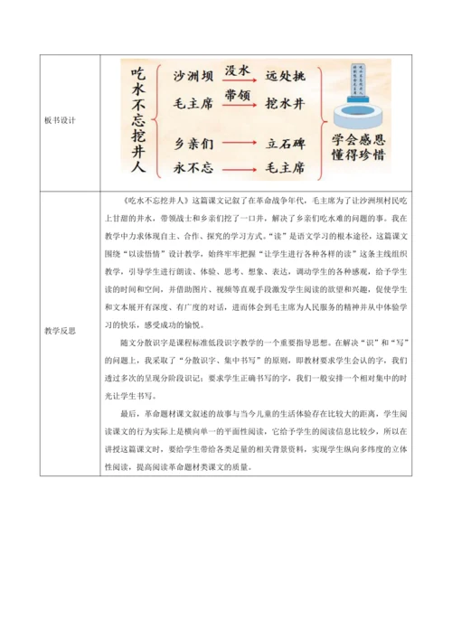 1《吃水不忘挖井人》新课标核心素养教案