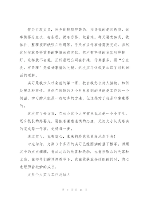 文员个人实习工作总结5篇.docx