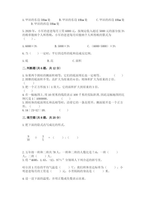 北师大版六年级下册数学期末测试卷【历年真题】.docx