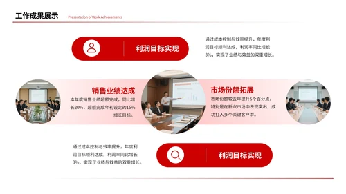 红色简约风工作汇报总结通用PPT模板