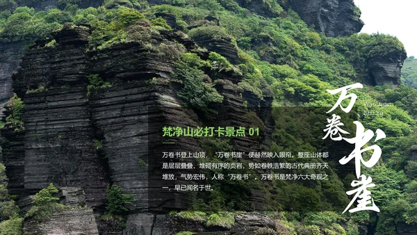 蓝色摄影风贵州旅游景点介绍PPT模板