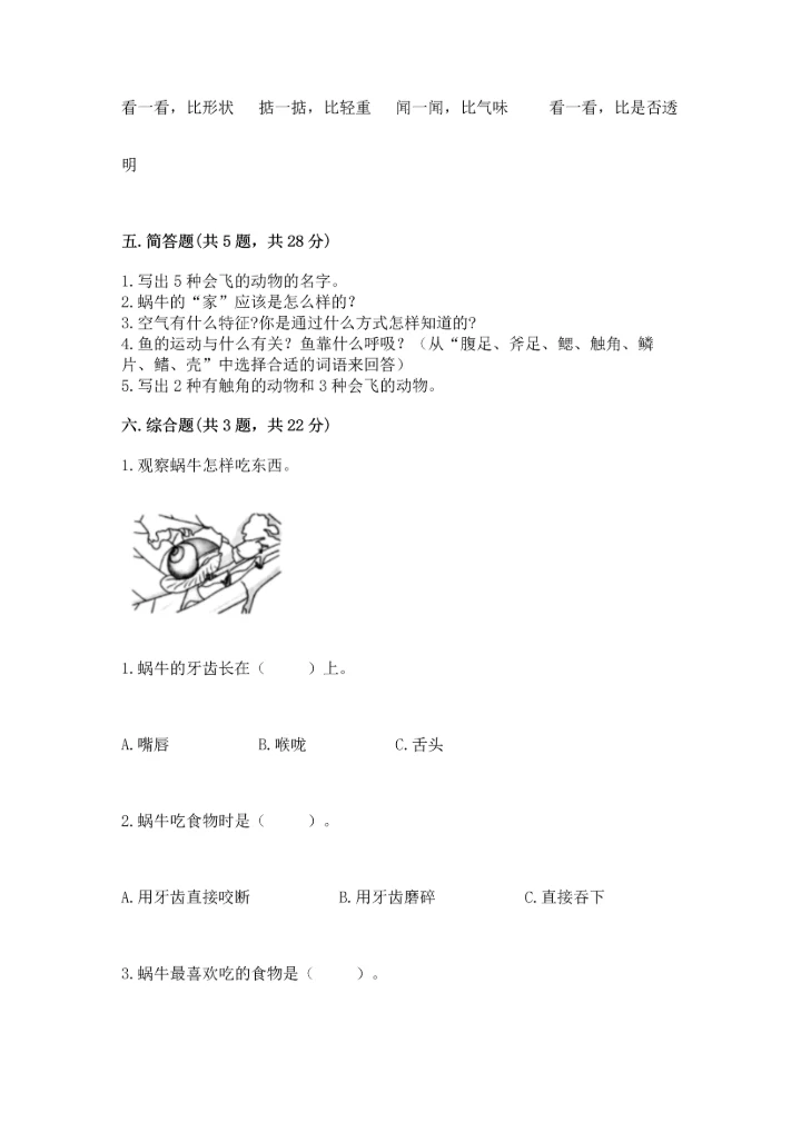 教科版一年级下册科学期末测试卷精品（历年真题）.docx