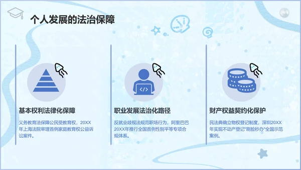 眠眠兔蓝色卡通风法制教育通用模版