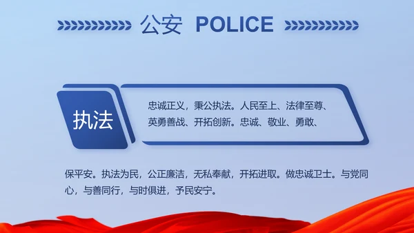 蓝色大气公安警察派出所演讲动态PPT