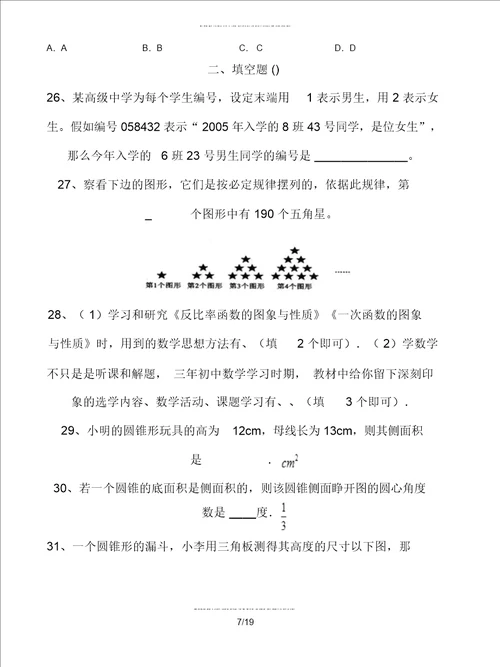 中考数学二轮专题复习实践与应用