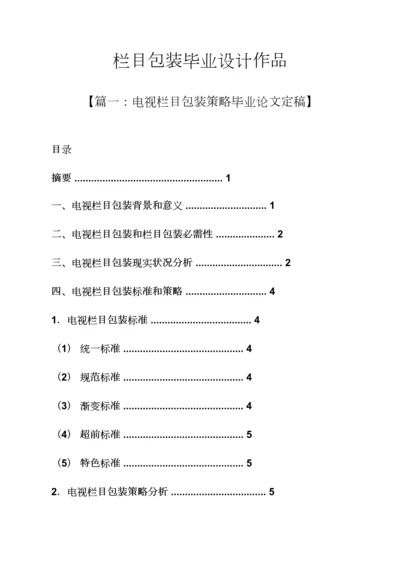 栏目包装毕业设计方案作品.docx