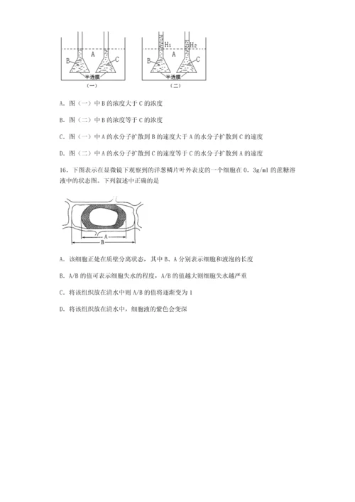 高中生物必修一第四章测试卷.docx