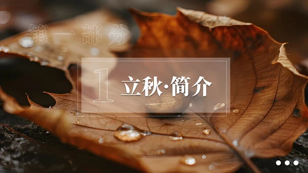 棕色简约商务立秋科普教学课件PPT模板