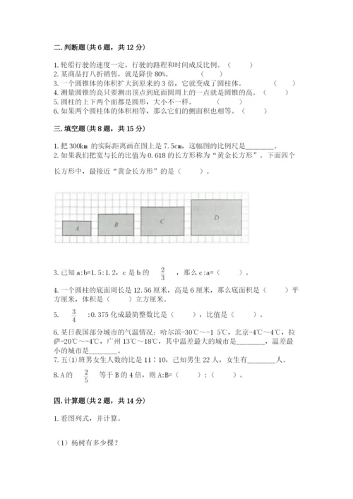 平果县六年级下册数学期末测试卷及答案1套.docx