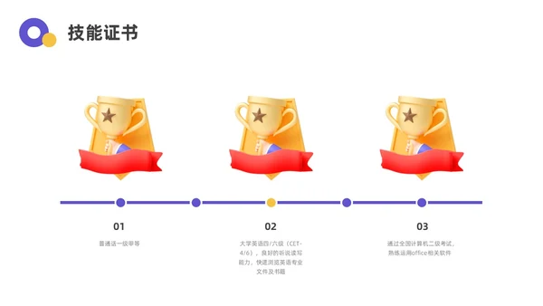 蓝色黄色3D立体入职自我介绍ppt模板