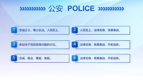 蓝色大气公安警察派出所年终总结动态PPT模板