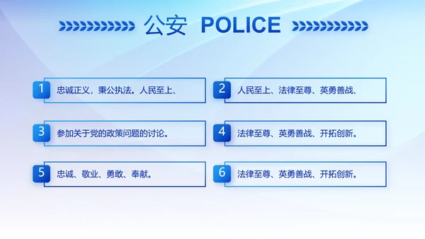 蓝色大气公安警察派出所年终总结动态PPT模板