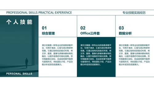 橙青渐变色杂志风个人简历PPT模板