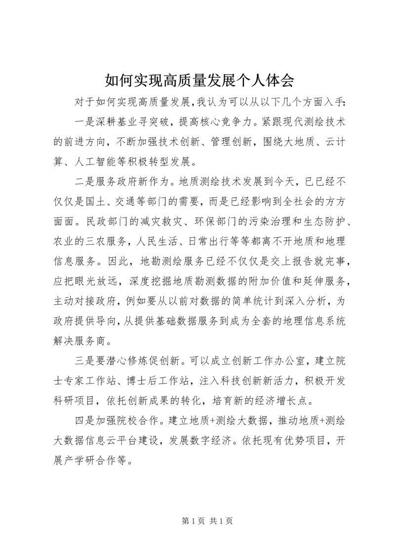 如何实现高质量发展个人体会.docx