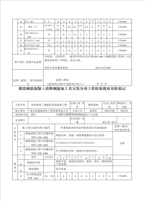 围墙基础报验 沟槽开挖检验批质量验收记录表等严选内容